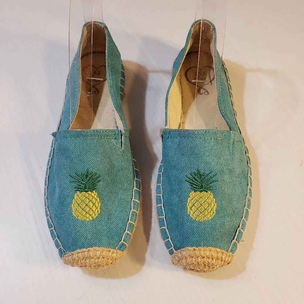 143 Girl Turquoise Espadrilles Pineapple 7M